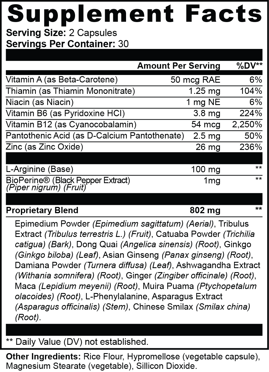 Feminine Balance supplement facts panel